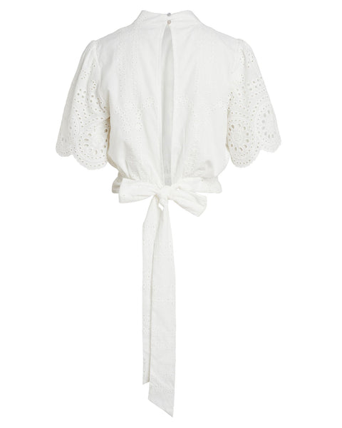 We Are Kindred | ANITA BROIDERIE CROP BLOUSE | IVORY