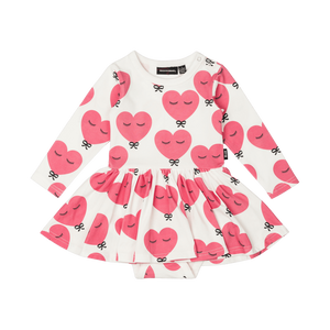 PINK HEART BABY WAISTED DRESS | ROCK YOUR BABY