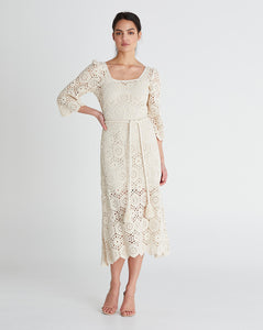 LUNA CROCHET MIDI DRESS - CREAM | WE ARE KINDRED